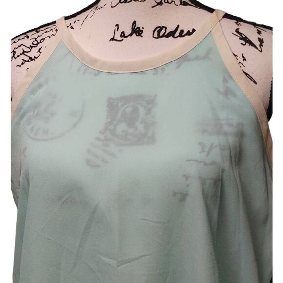 Sleeveless High Neck Top with White Stripe by C Sz M - Picture 5 of 8